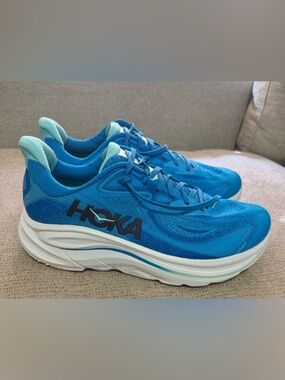 Hoka Clifton 10 blue and white Road-Running Shoes